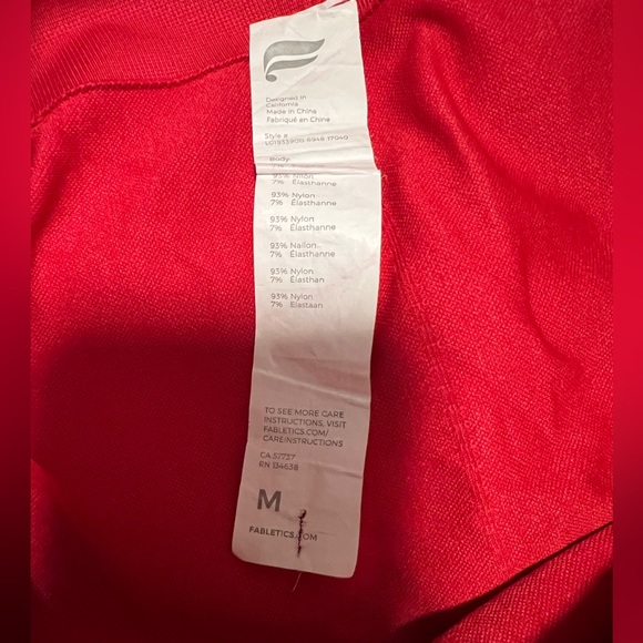 Red Fabletics Matching set - Picture 3 of 5